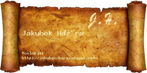 Jakubek Héra névjegykártya